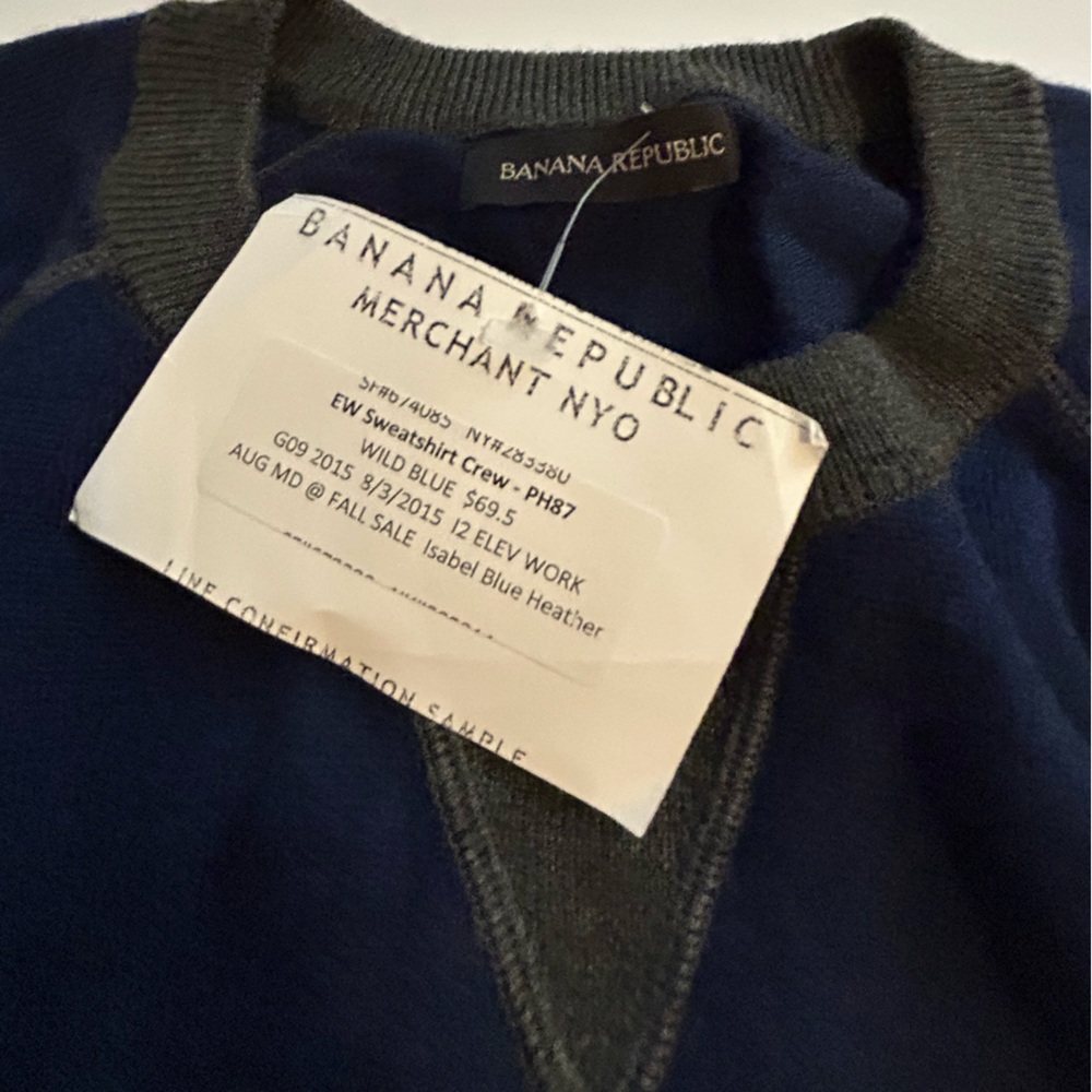 NWT Banana Republic SAMPLE merino wool blend Crewneck Sweater - Picture 5 of 7